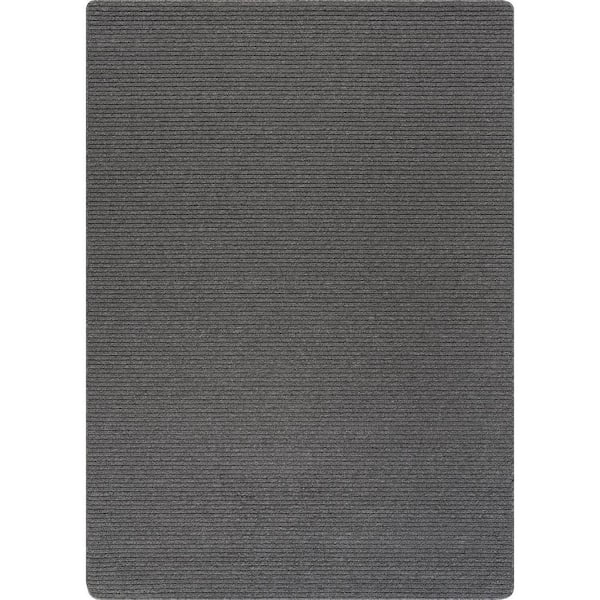 Oasis Non-Slip Grey 3 ft. x 5 ft. Solid Indoor Area Rug