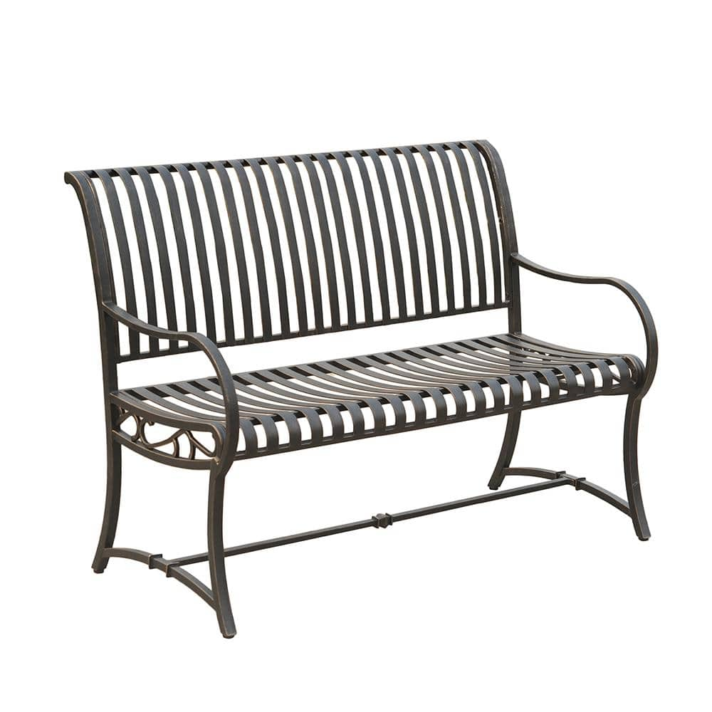 Hampton Bay Slate Metal Bench L Pb136pst The Home Depot