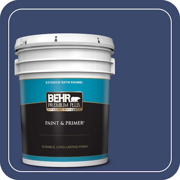 BEHR PREMIUM PLUS 5 gal. #T11-19 Starlit Night Satin Enamel Exterior Paint & Primer