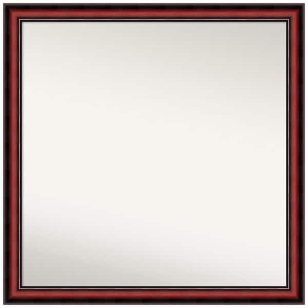 Amanti Art Rubino Cherry Scoop Non-Beveled 29 in. x 29 in. Classic Square Wood Framed Wall Mirror in Cherry