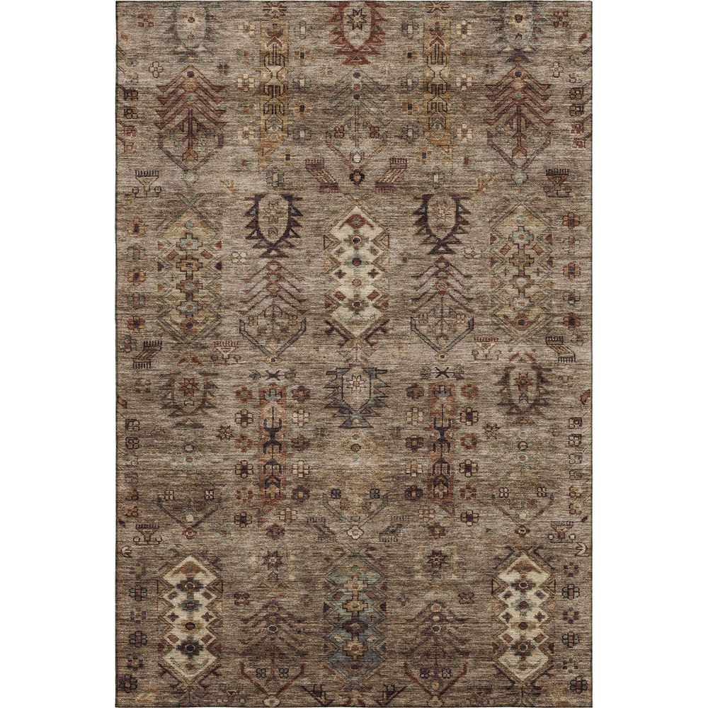 Mayfield Premium Machine Washable Abstract AMF2047 Brown 5 ft. x 7 ft. 6 in. Area Rug price history on PriceWatchPro