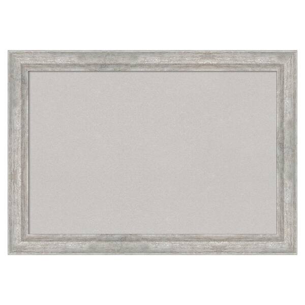 Amanti Art Angled Silver Wood Framed Grey Corkboard 27 In. X 19 In 