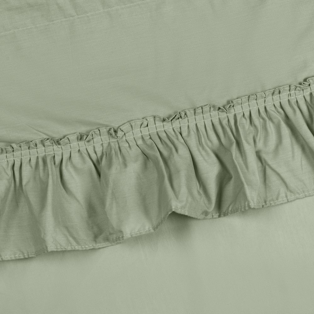 Sage Green Ruffled Swag Pair with Rod Pocket