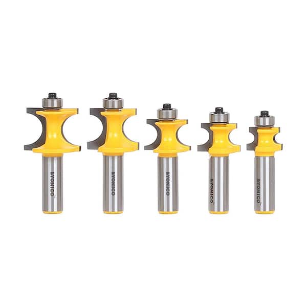 Yonico Corner Bead 1/2 in. Shank Carbide Tipped Router Bit Set (5-Piece)