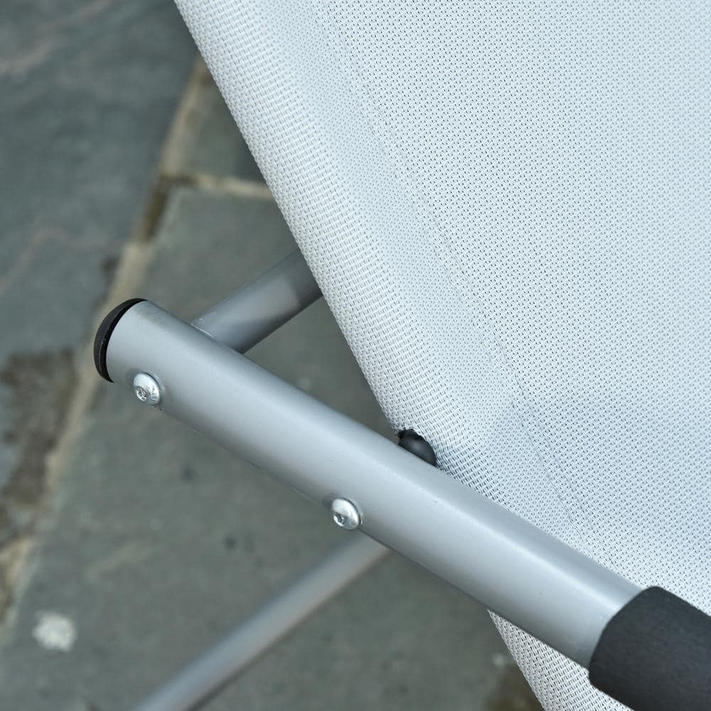 Grey Steel Frame Zero Gravity Outdoor Rocking Chaise Lounge