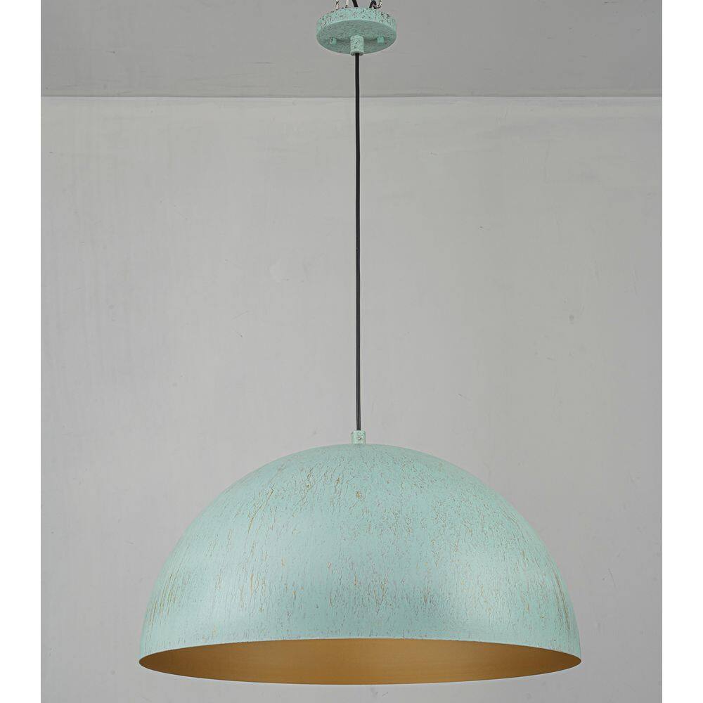 24 in. 1-Light Vintage Distressed Green Dome Pendant Light with Metal Shade for Dining Room, Bar, Entryway price history on PriceWatchPro