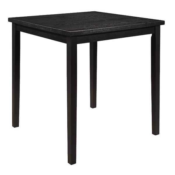 Benjara 35.5 in. Black Square Wood Bar Table