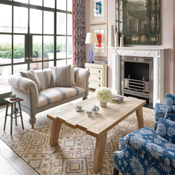 4 ft. x 6 ft. Sky Jelly Roll Handwoven Wool Indoor Area Rug