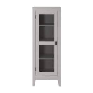 System Build Luca Ivory Oak Storage Cabinet with Mesh Door