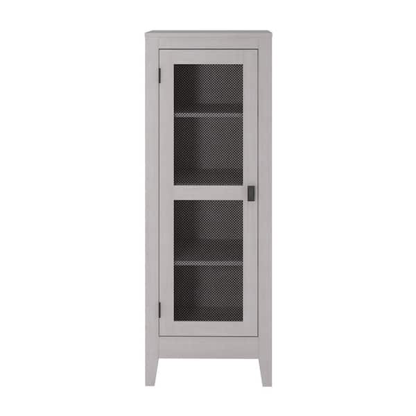 Ameriwood Home System Build Luca Ivory Oak Storage Cabinet with Mesh Door