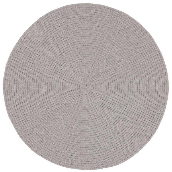 SAFAVIEH Braided Gray 4 ft. x 4 ft. Abstract Round Area Rug BRD402F-4R ...