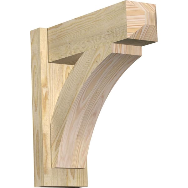 Ekena Millwork 6 in. x 18 in. x 18 in. Douglas Fir Thorton Craftsman Rough Sawn Outlooker