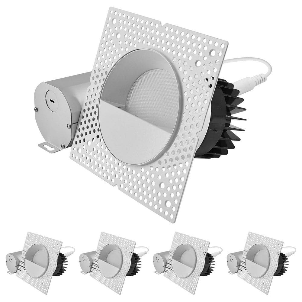 4 In. Integrated LED Trimless Recessed Light with White Wall Washer Trim, 25W, 2000LM, 5CCT, 60°, Dimmable CRI90 4 Pack price history on PriceWatchPro