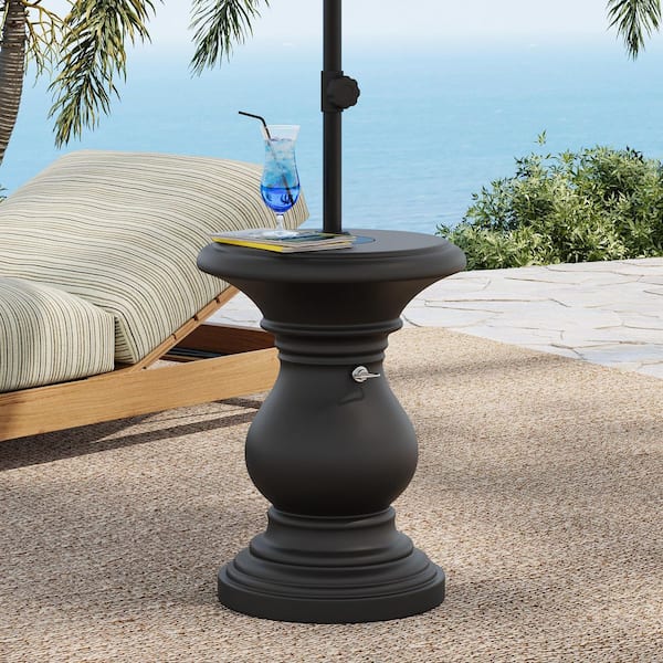 Ezekiel Outdoor 44.71 lb. Concert MGO Patio Umbrella Base in Black with Adjustable Tube and Multiple Pole Adapters