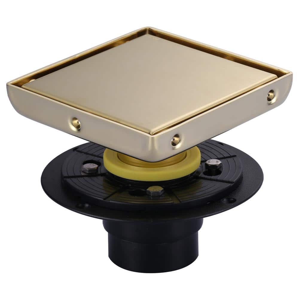 Square Shower Drain 6 Inch Brushed Gold Floor Drain with Tile Insert Grate 304 Stainless Steel with Hair Strainer price history on PriceWatchPro