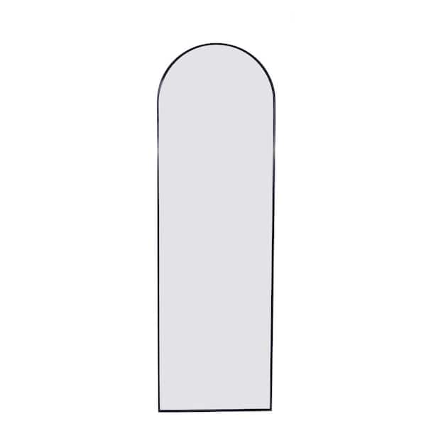 Vsmile Black 20 in. W x 63 in. H Arch Metal Frame Full Length Mirror