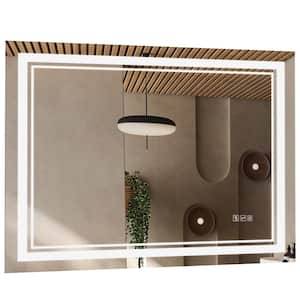 Front Light and Backlit Mirror 40 in. W x 32 in. H Rectangular Frameless Anti-Fog Lighted Wall Bathroom Vanity Mirror