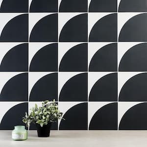 Tori Crescent Charcoal Black 8 in. x 8 in. Matte Porcelain Floor and Wall Tile (26-Pieces / 11.19 sq. ft. / Case)