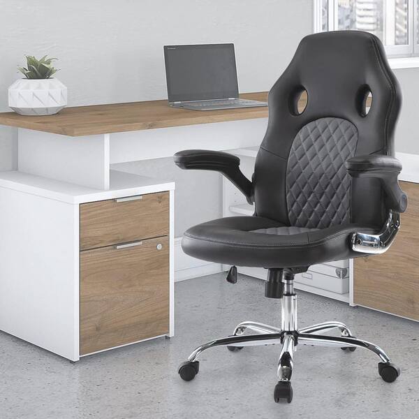 US Office Chair Gaming Chair Desk Ergonomic Leather Computer Chair w/Metal Base 