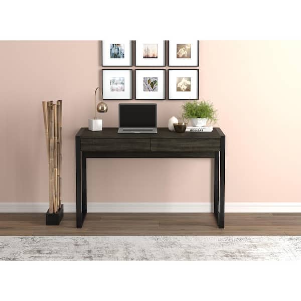 Safdie & Co. Computer Desk 47L Dark Grey 2-Drawers Black