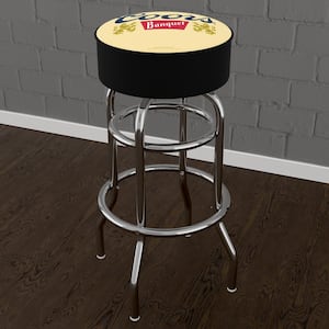Coors Banquet Logo 31 in. Yellow Backless Metal Bar Stool with Vinyl Seat