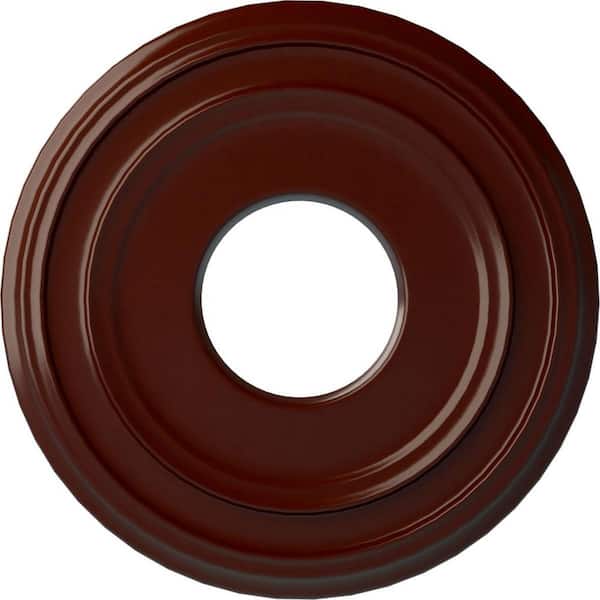 Ekena Millwork 1-1/8" x 12-3/8" x 12-3/8" Polyurethane Classic Ceiling Medallion, Brushed Mahogany