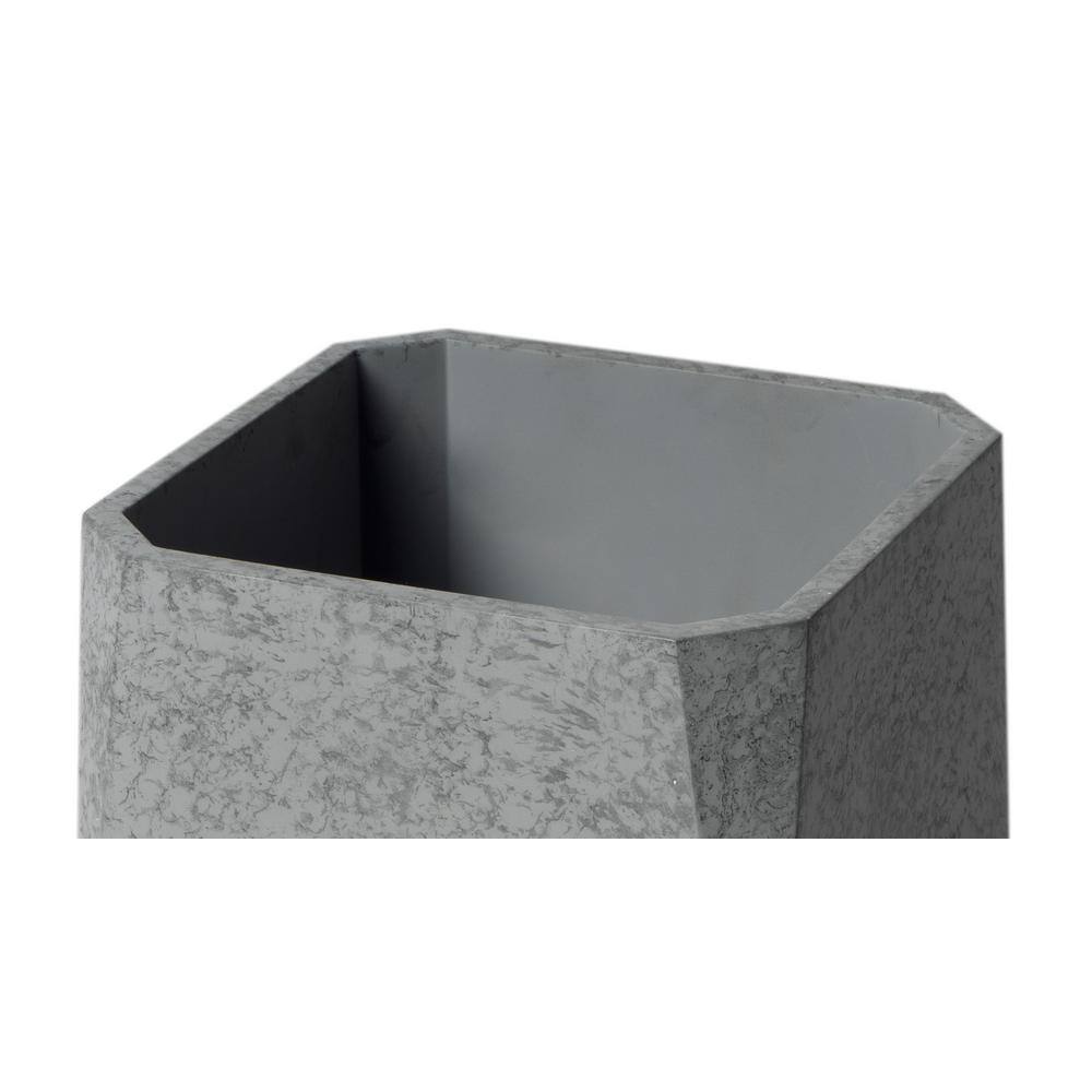 Gray Matte Geometric Concrete Bathroom Waste Bin