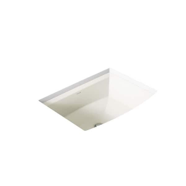 Archer 20 in. Vitreous China Undermount Bathroom Sink in Biscuit with Overflow Drain
