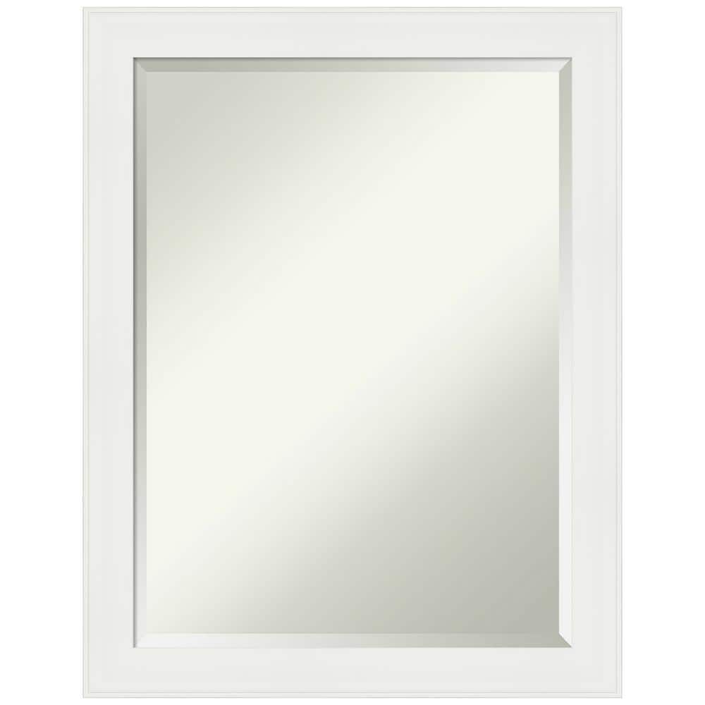 White Matte Rectangular Wall Mounted Bath Mirror