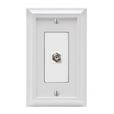 Deerfield 1 Gang Coax Composite Wall Plate - White
