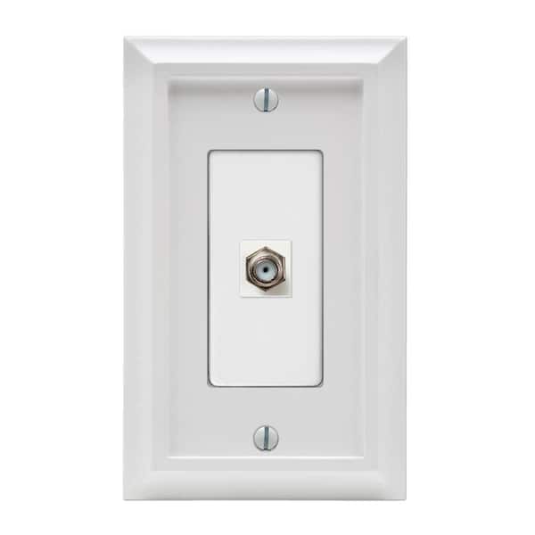 Deerfield 1 Gang Coax Composite Wall Plate - White