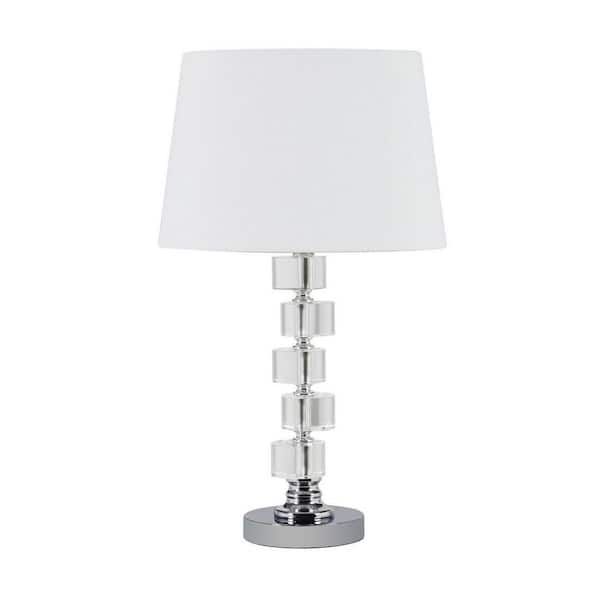 Jushua 20 in. H Crystal Round Stacked Cube Orbs Metal Table