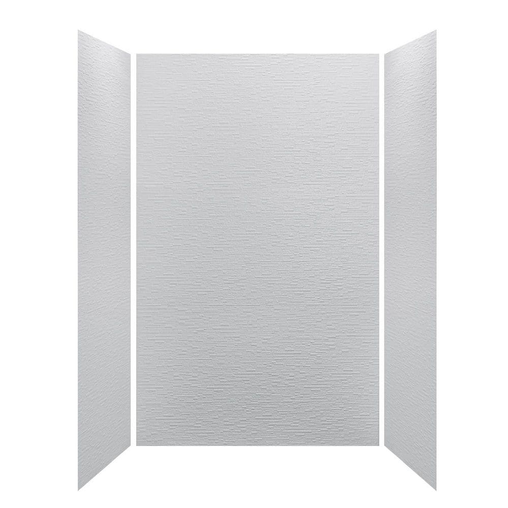 60 in. L x 36 in. W x 96 in. H 3-Pieces Solid Surface Easy Glue Up Alcove Shower Wall Surround in Textured White price history on PriceWatchPro