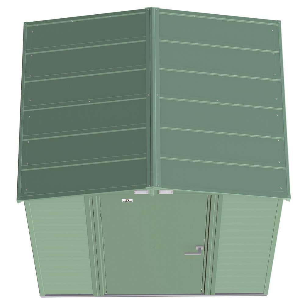 Sage Green 6x5 Steel Peak Roof Storage Shed