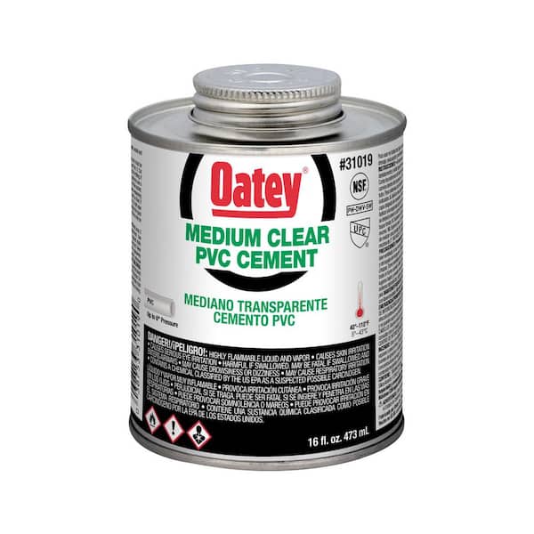 Oatey 16 oz. Medium Clear PVC Cement 31019 The Home Depot
