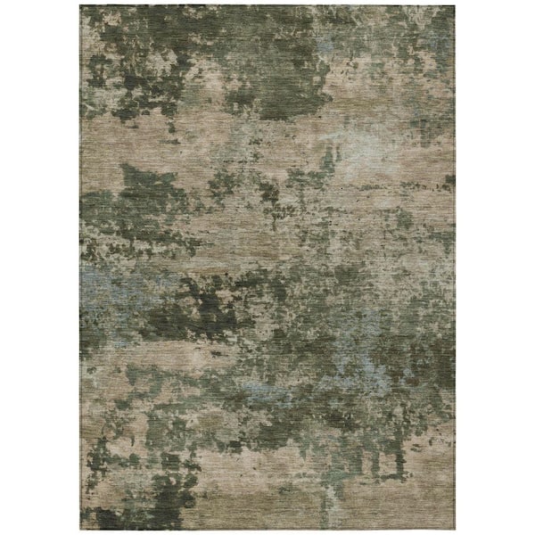 Chantille Machine Washable Indoor/Outdoor Abstract ACN2366 Olive 8 ft. x 10 ft. Area Rug