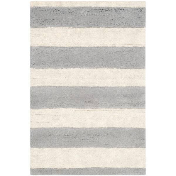 SAFAVIEH Cambridge Gray/Ivory 3 ft. x 4 ft. Striped Area Rug