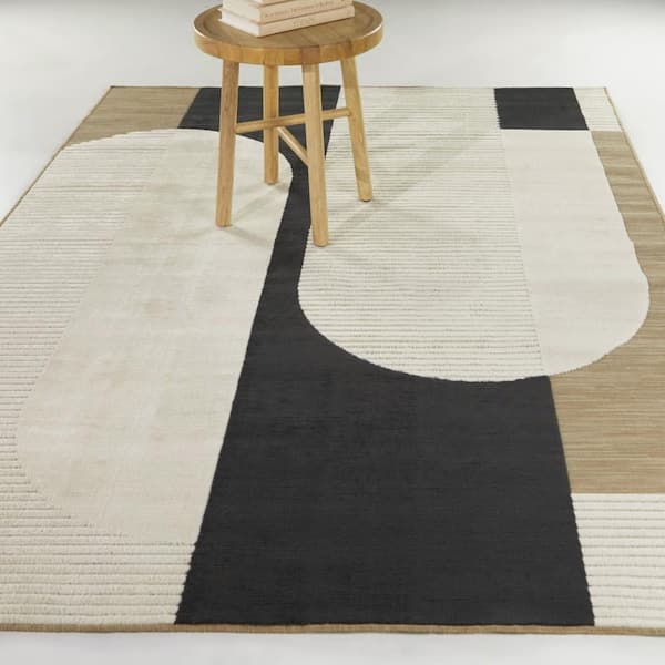 Astbury Charcoal 8 ft. x 10 ft. Geometric Indoor/Outdoor Area Rug