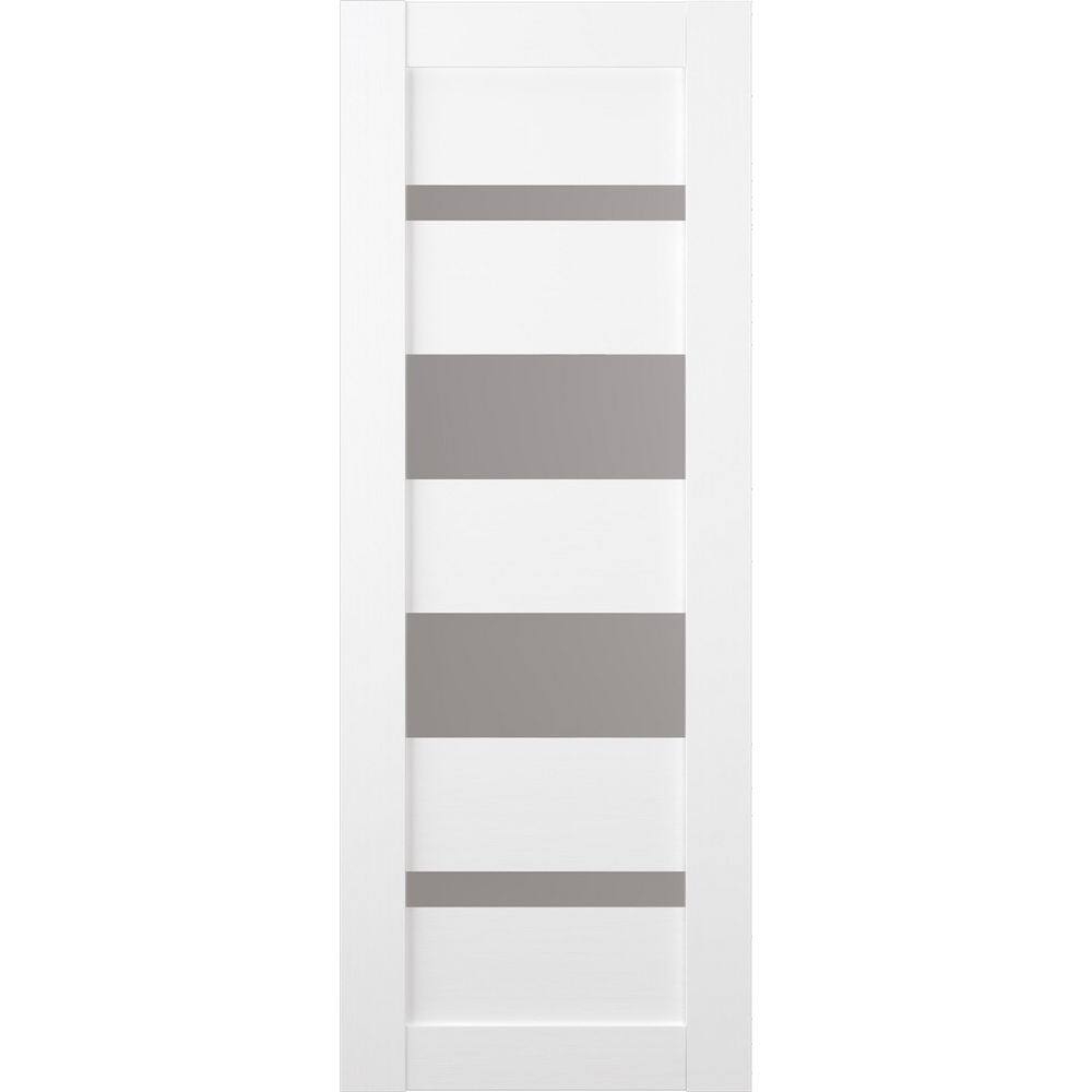 Mirella N 30 in. х 80 in. No Bore 4-Lite Frosted Glass Bianco Noble Solid Composite Core Wood Interior Door Slab price history on PriceWatchPro