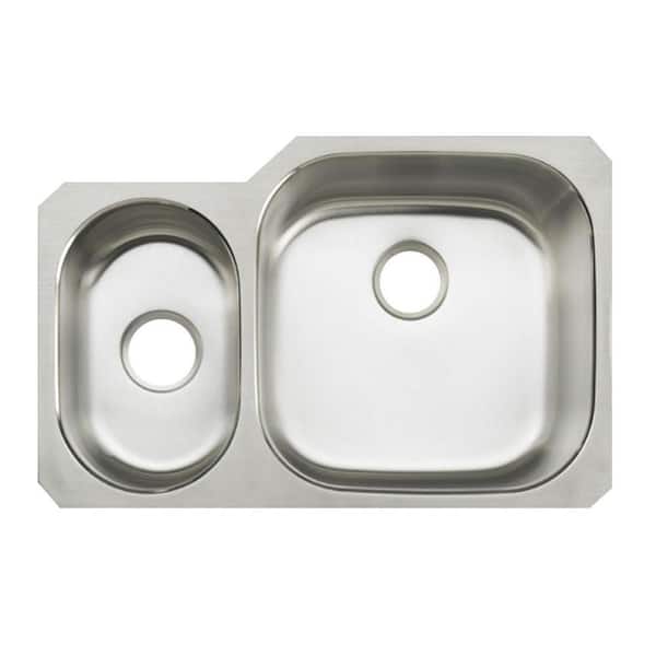 KOHLER Undertone Undermount Stainless Steel 31 in. Double Bowl Kitchen Sink