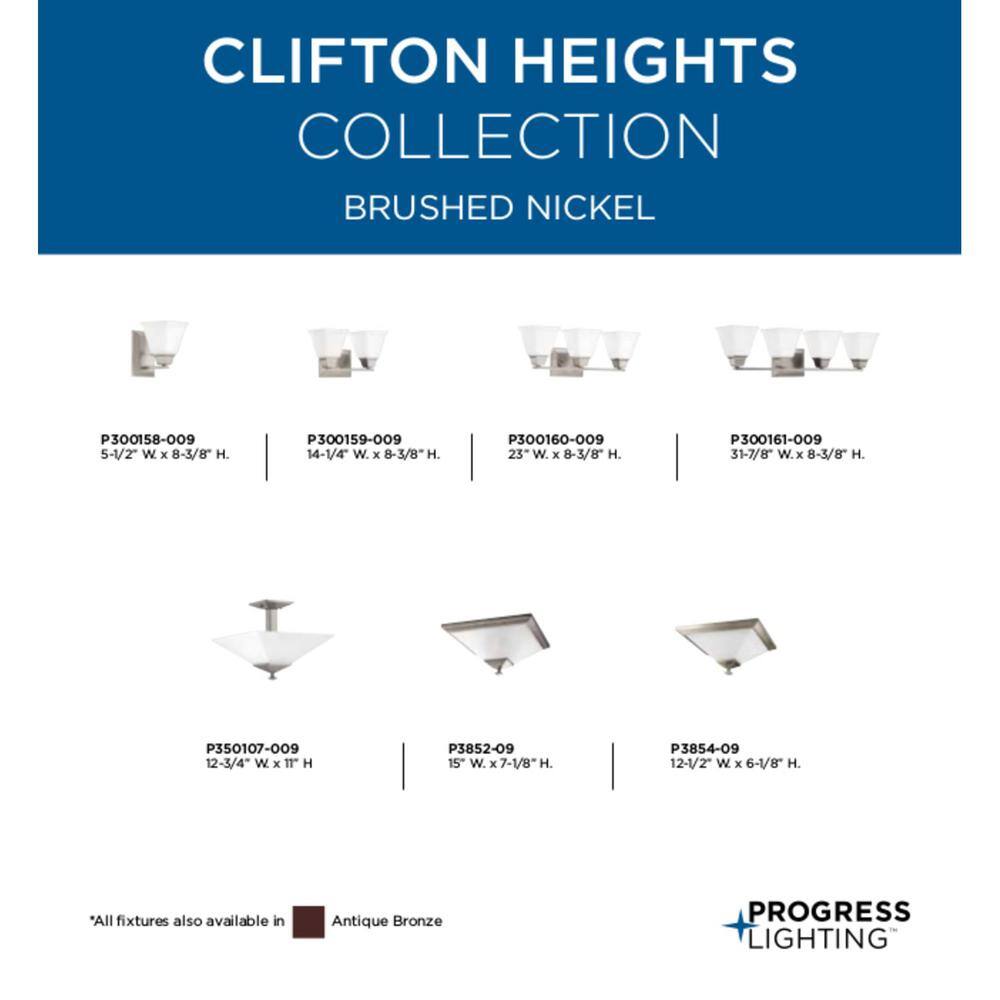 Clifton Heights Brushed Nickel 4-Light Bath Vanity Fixture