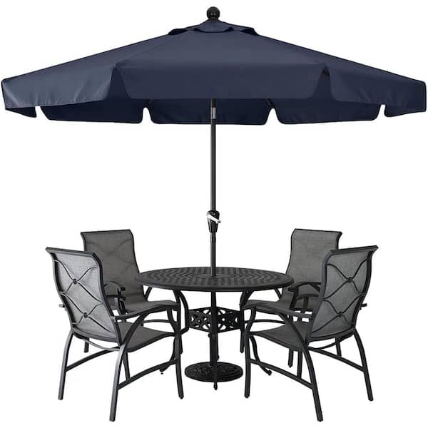 ABCCANOPY 9 ft. Outdoor Market Tilt Patio Umbrella with Powder Coated Steel Pole and Fiberglass Frames, Navy Blue