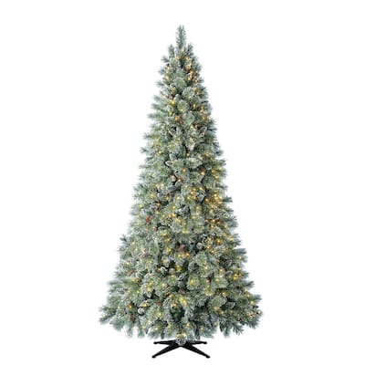 9 ft Sparkling Amelia Pine LED Pre-Lit Artificial Christmas Tree with 600 Warm White Micro Fairy Lights