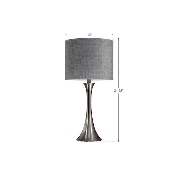 Manuel Table Lamp with Grey Linen Shade