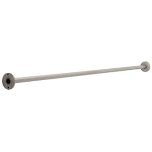 60 in. x 1 in. Beveled-Edge Stainless Steel Shower Rod in Brushed Nickel
