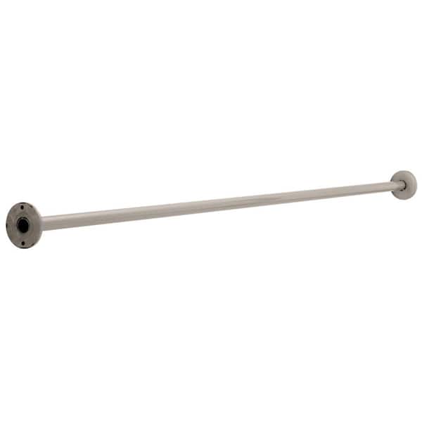 Franklin Brass 60 in. x 1 in. Beveled-Edge Stainless Steel Shower Rod in Brushed Nickel