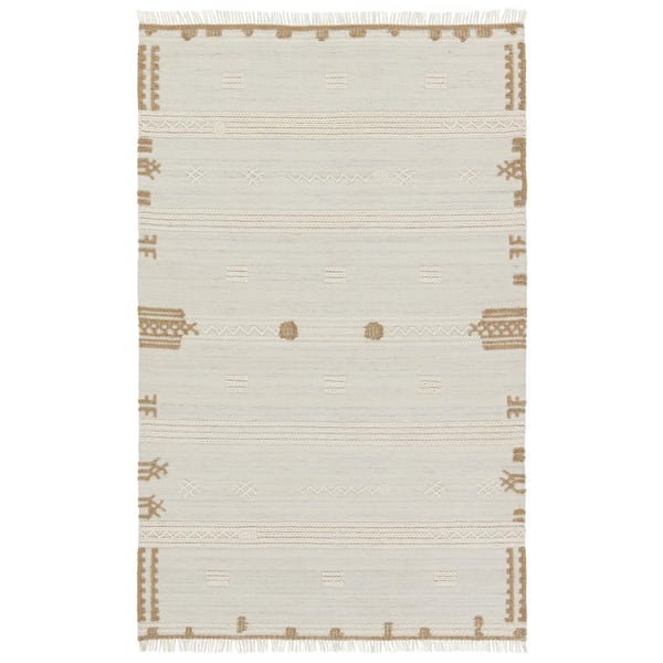 Jaipur Living Noble Ivory/Brown 8 ft. x 10 ft. Tribal PET Indoor/Outdoor Area Rug
