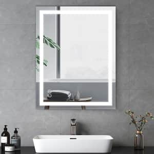 24 in. W x 32 in. H Rectangular Aluminum Framed LED IIluminated Anti-fog Dimmable Wall Bathroom Vanity Mirror in White