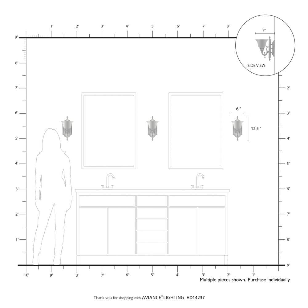 Brushed Nickel Traditional Bathroom Wall Sconce with Alabaster Glass