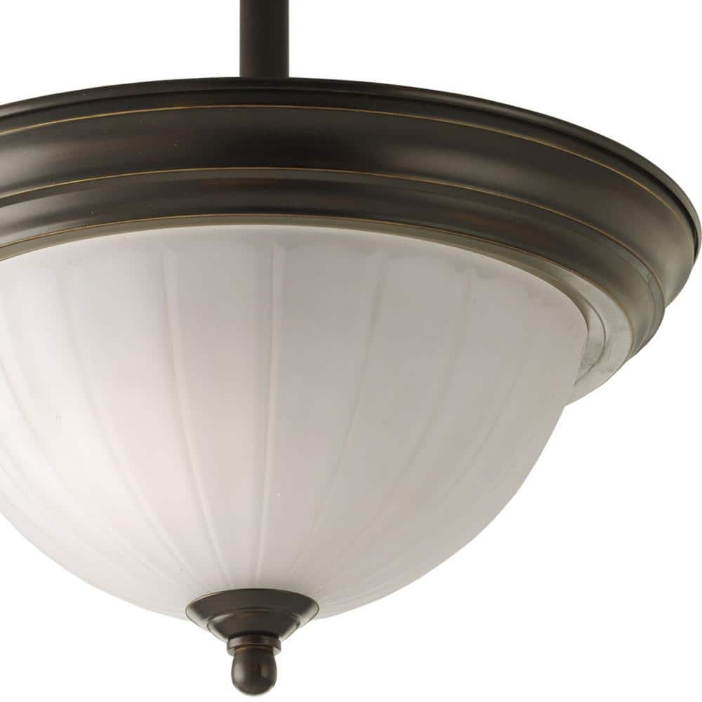Antique Bronze Glass Bowl Semi-Flush Mount Light
